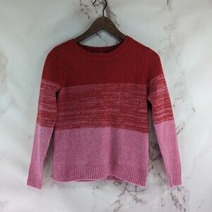 Cupcakes & Cashmere Sweater Womens XS Red Pink Crew Neck Striped Colorblock